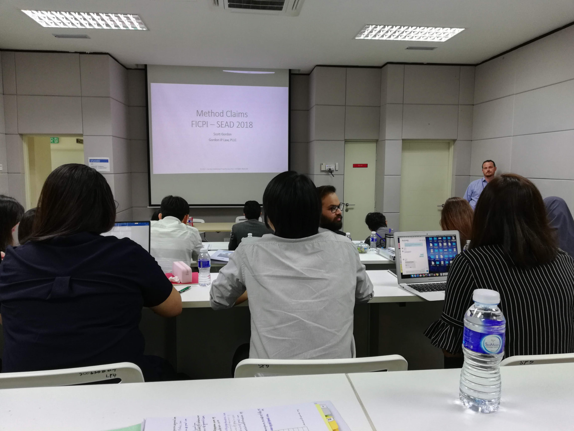 Lecture slide titled Method Claims, FICPI SEAD 2018, presented to course participants.