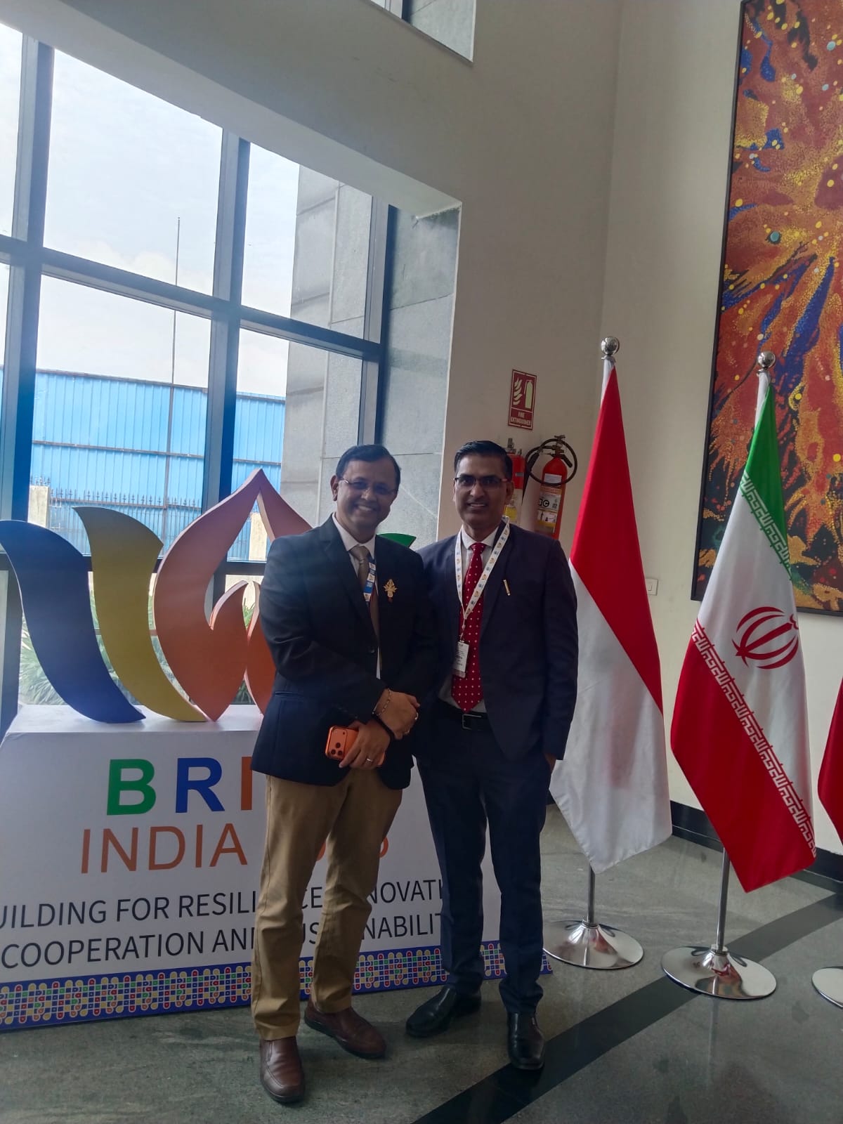 Raj Kumar with the Controller General of Patents, Designs & Trade Marks at the 18th BRICS HIPO Meeting, New Delhi