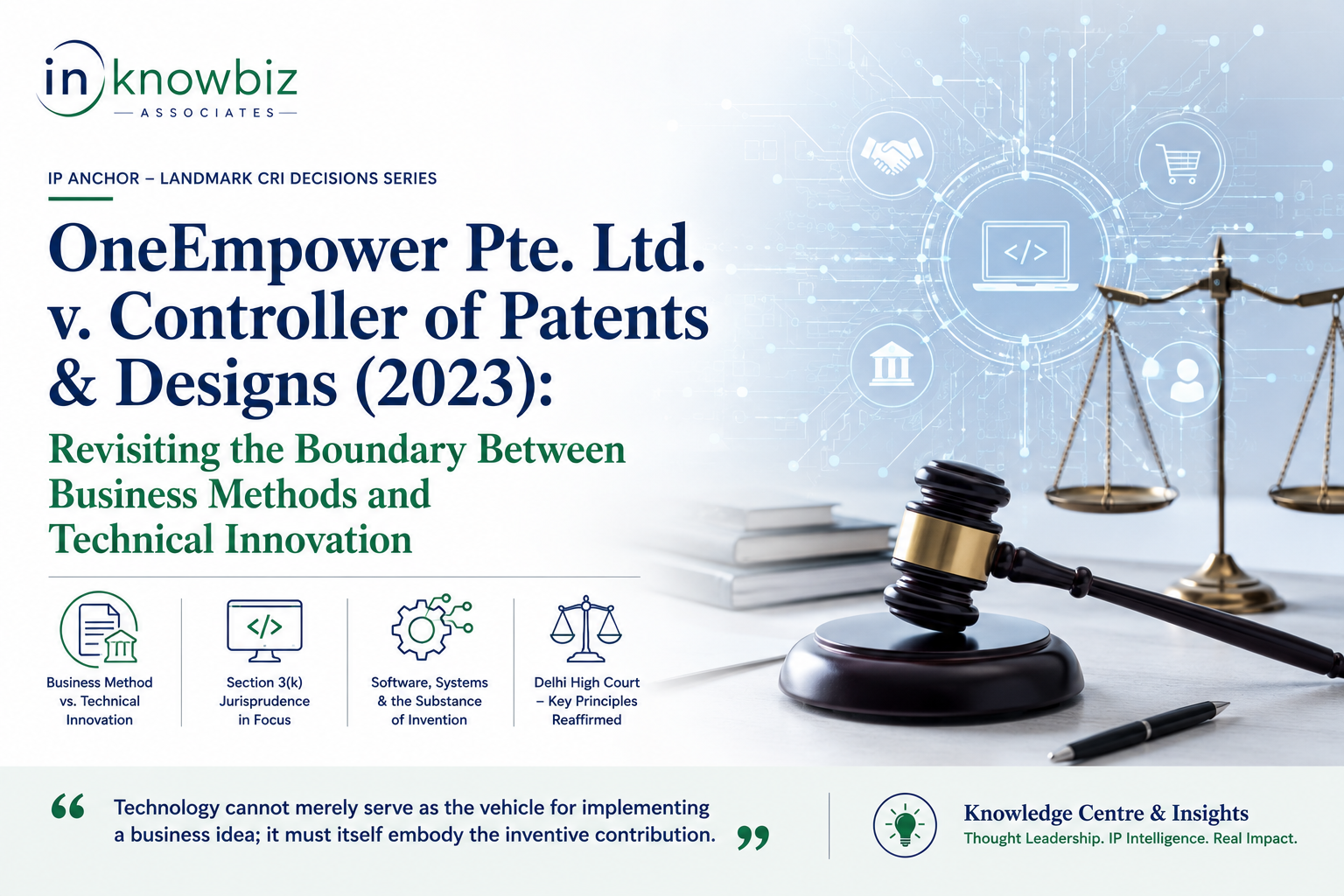OneEmpower Pte. Ltd. v. Controller of Patents & Designs (2023) — IP Anchor Landmark CRI Decisions Series cover